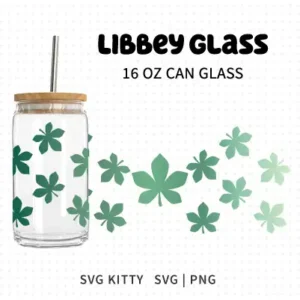 Maple Leaf Libbey Can Glass Wrap SVG Cut File