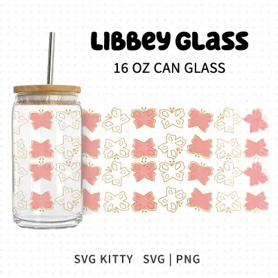Morpho Butterfly Libbey Can Glass Wrap SVG Cut File