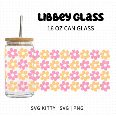 Simple Flower Libbey Glass Wrap SVG